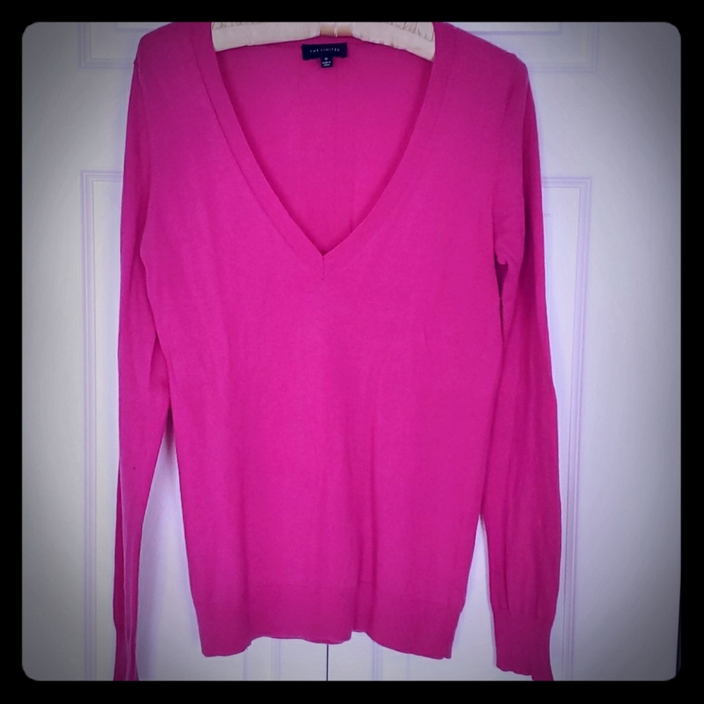 Limited Inc. Fuchsia v-neck sweater